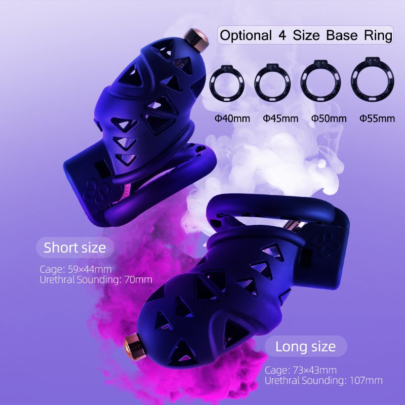 Waterproof ABS Rattlesnake Chastity Cage Belt 4 Size Ring Penis Lock Black Male Chastity Lock Anal Plug Sex Toys for Adults