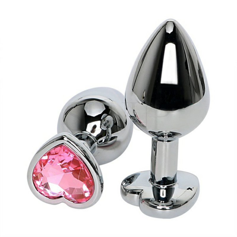 Free Custom Box - Novelty Metal Anal Plug 3 size Set Women Dilator Cosplay Crystal Jewelry Butt Plugs Toys