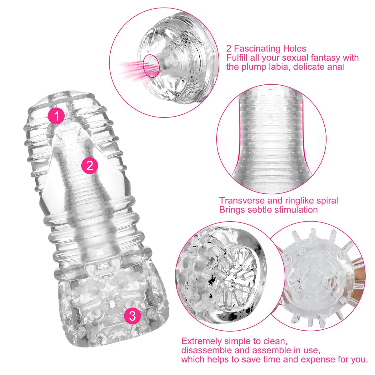 Hot Sell Masturbator Pocket Pussy Oral Sex Artificial Vagina Deep Through Sex Toys For Men