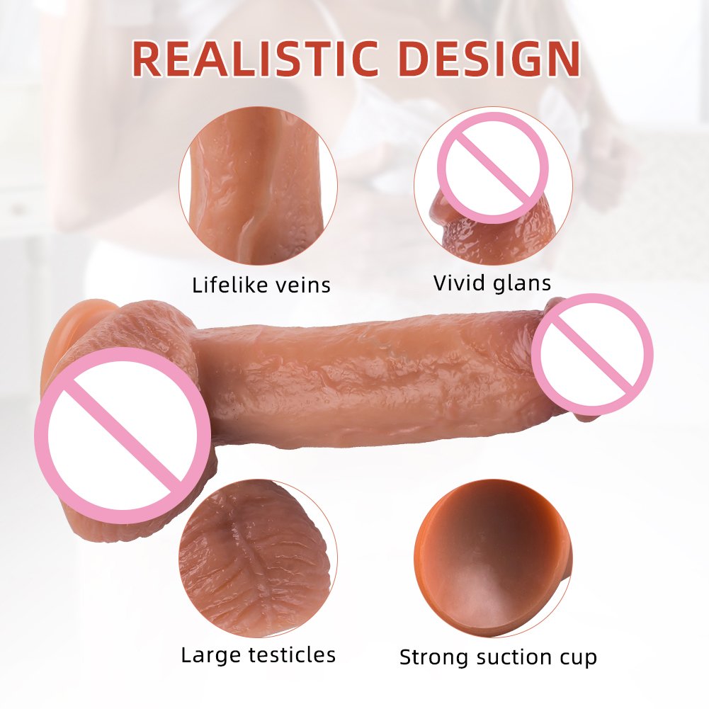 Realistic Dildo Liquid Silicone Huge Penis With Suction Cup Sex Toys for Woman Anal Masturbator