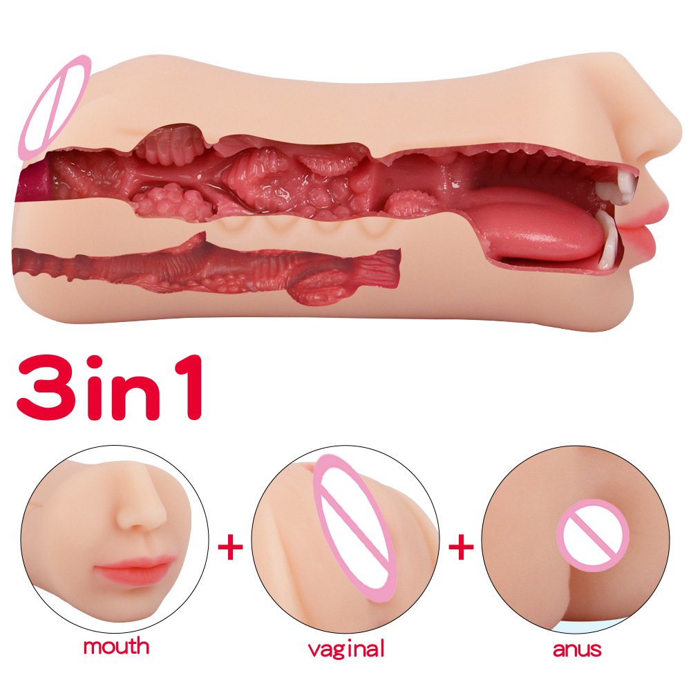 Amazon 3in1 Male Masturbator Vaginal For Men Realistic Vagina Masturbation Artificial Anal Pocket Pussy Adult Sex Toys Product