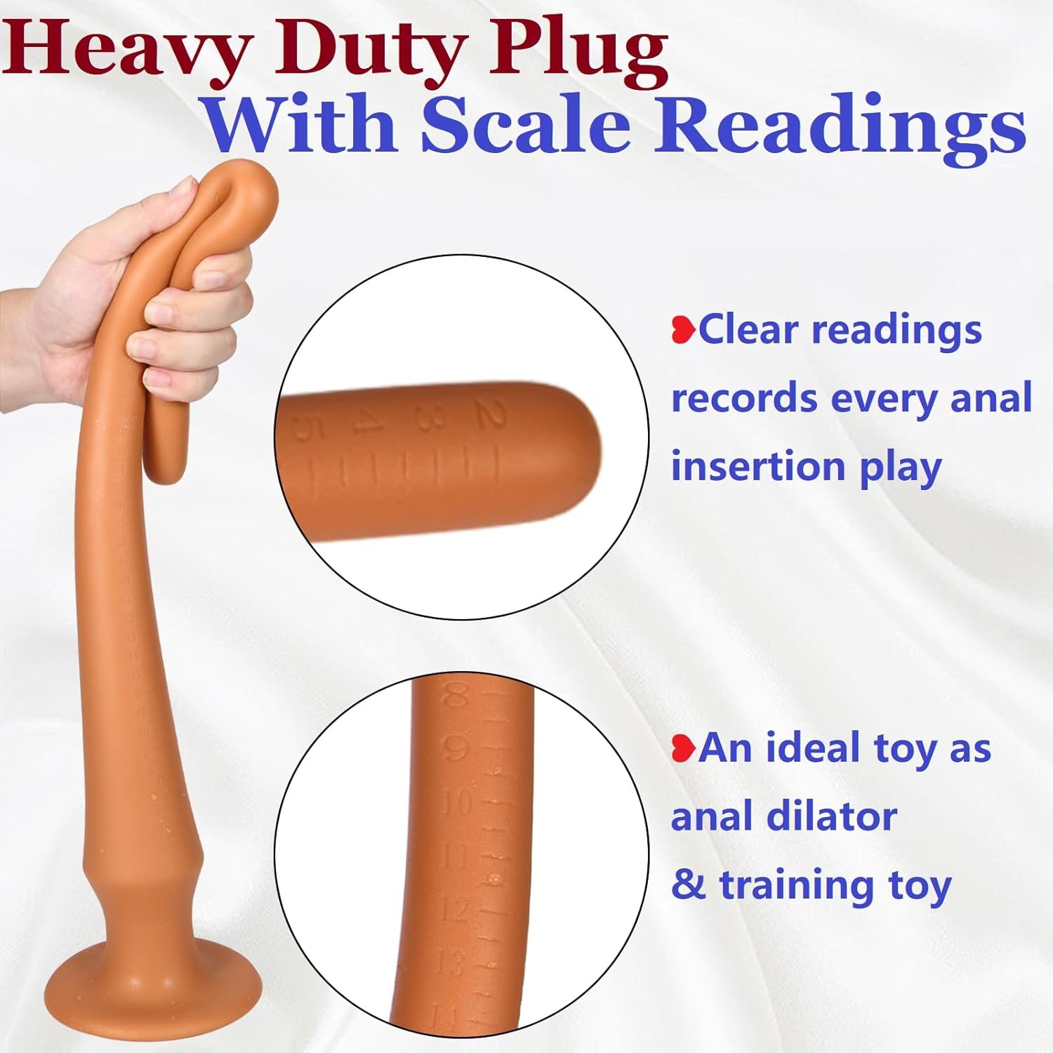 Super Long 24 inches Horse Tail Silicone Soft Large Anal Dildo Plug, Huge Anal Sex Toys for Anus Vagina Stimulation Erotic Play