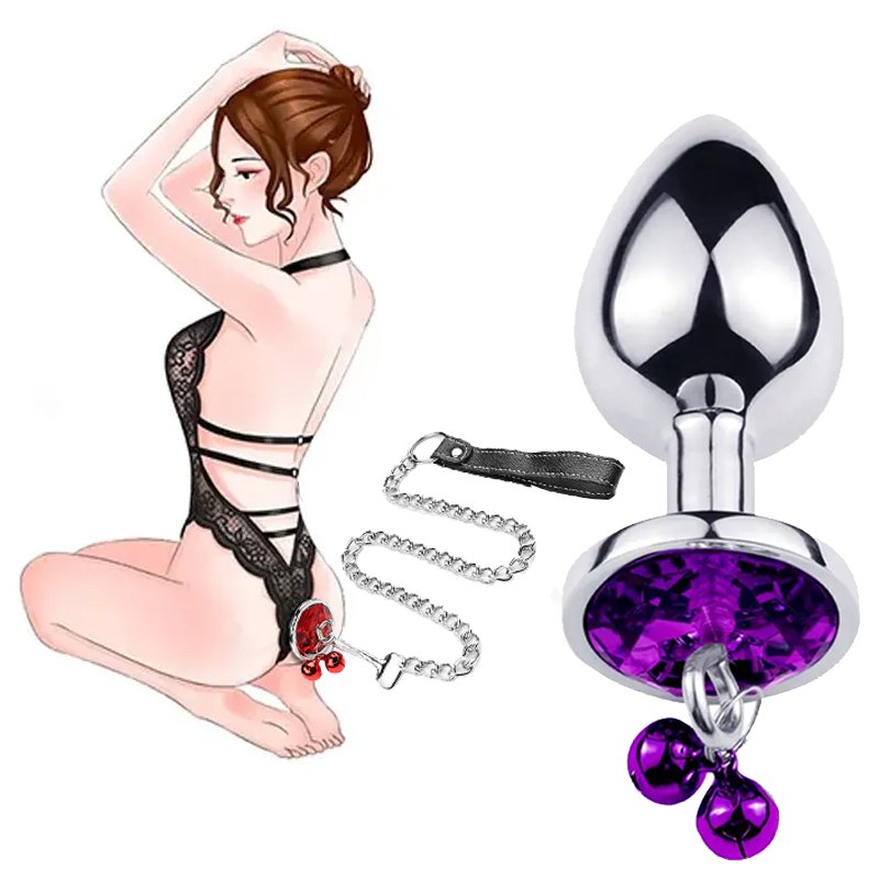 REDBURG Bells Adult Toys Metal Butt Plug with Leash Aluminium Alloy Anal Sex Toys for Men and Women Juguetes Sexuales SM