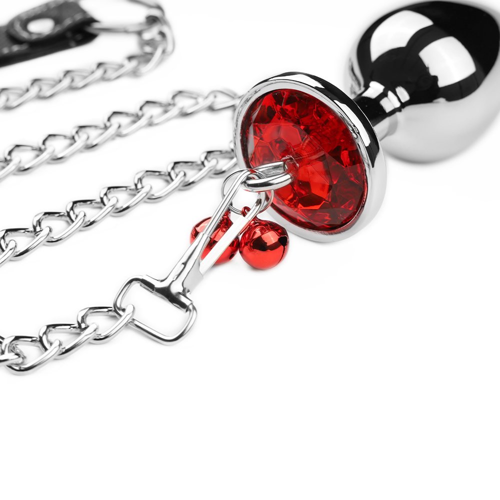 REDBURG Bells Adult Toys Metal Butt Plug with Leash Aluminium Alloy Anal Sex Toys for Men and Women Juguetes Sexuales SM