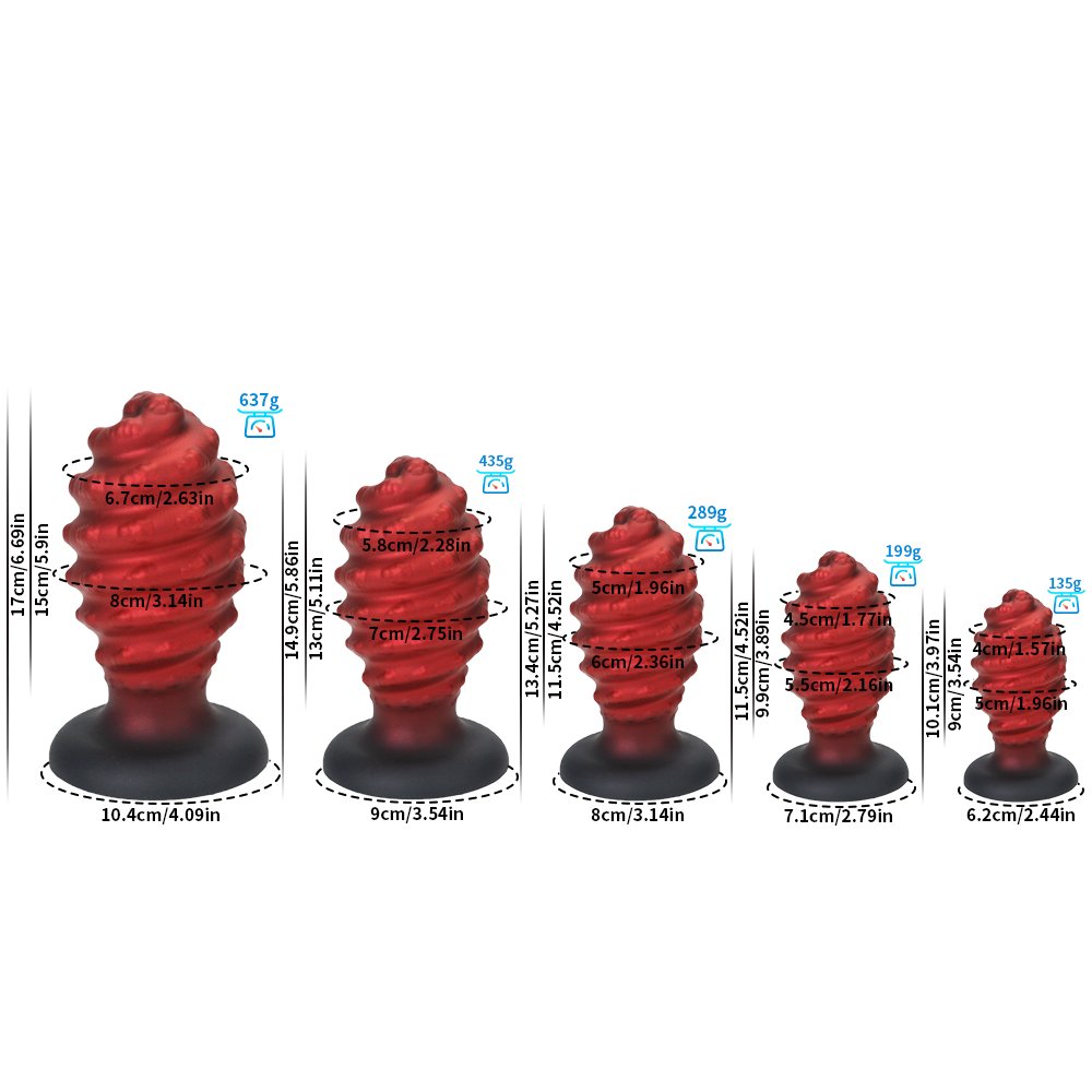 New Design Large Soft Silicone Adult Butt Plug Set Red Thrust Butt Toy Sexy Anal Sex Dildo Unisex Adult Sex Toy