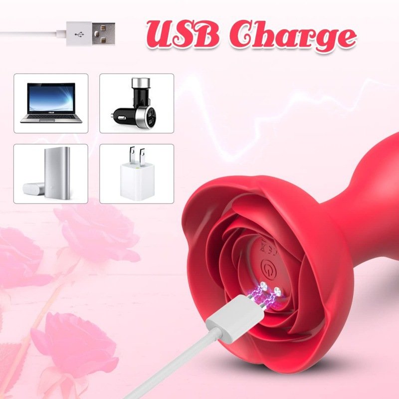 Sexfoxes OEM ODM Slapping Anal Plug Wireless Remote Control Prostate Massager Rose Sex Toy Vibrating Anal Butt Plug For Gay Man