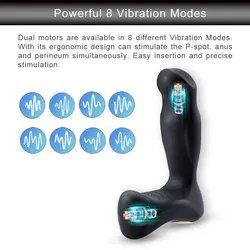 UNIMAT 8 Vibrating Modes Remote Control Electronic Prostate Vibrator Anal Sex Toys for Man Massage