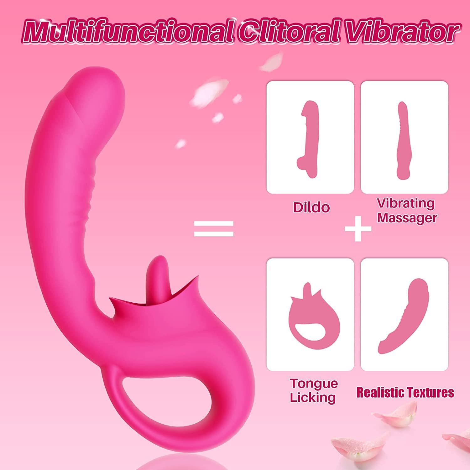 YOUNG WILClitoral Licking G Spot Vibrator Realistic Dildo Clitoralis Stimulator 10 Modes Strap-On Dildo Adult Sex Toys for Women