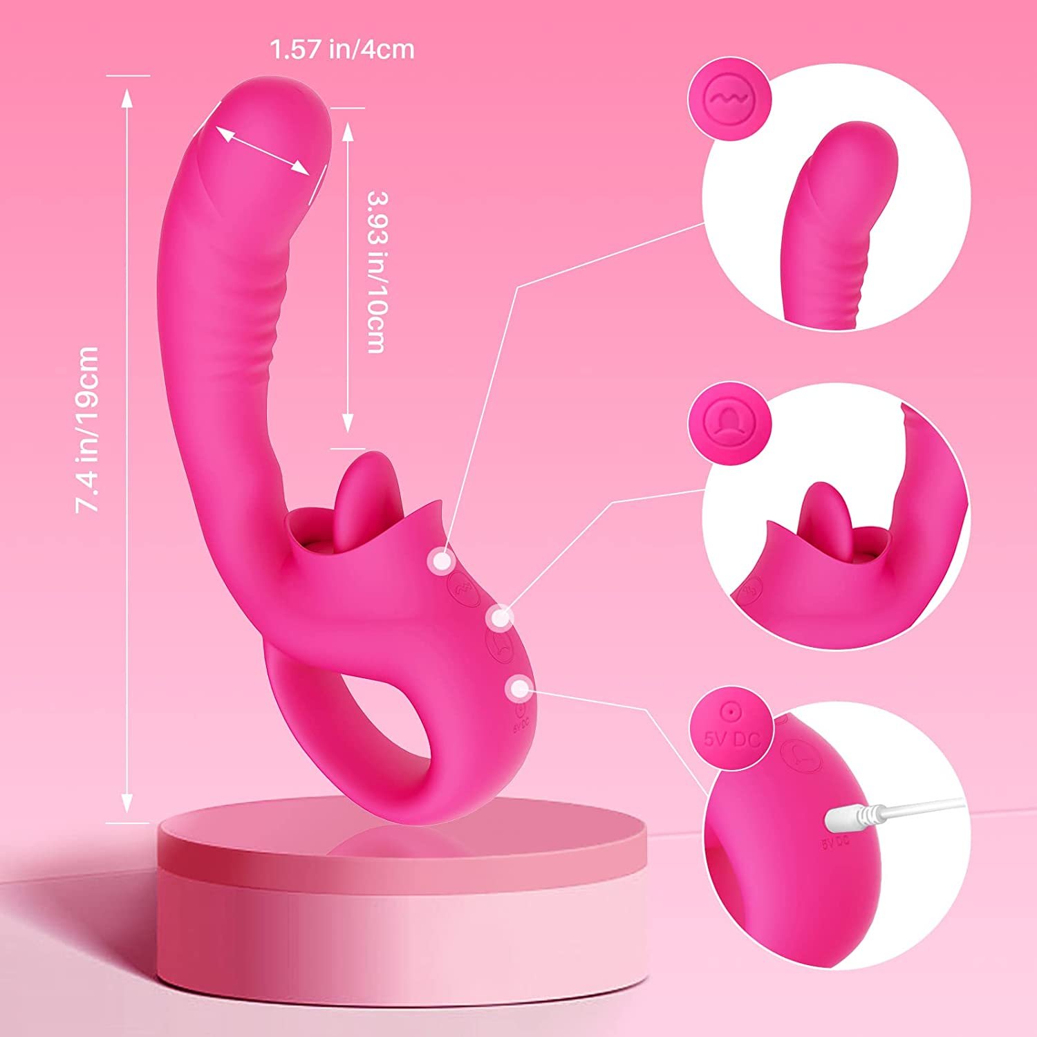 YOUNG WILClitoral Licking G Spot Vibrator Realistic Dildo Clitoralis Stimulator 10 Modes Strap-On Dildo Adult Sex Toys for Women