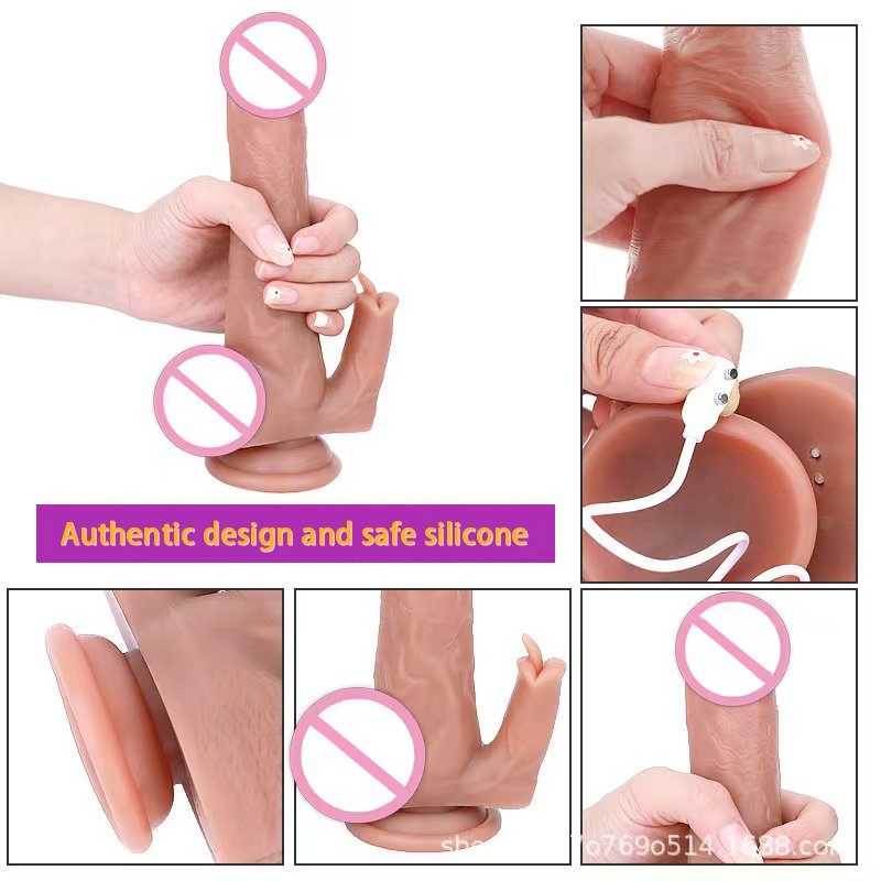 Remote Rechargeable Vibrating Dildo for G Spot Anal Play with 7 Thrusting &7 Vibration Realistic Thrusting Vibrator Sex Toy
