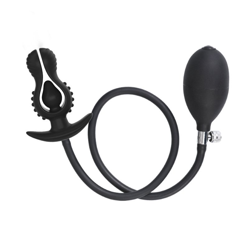 Soft Large Black Pump Up Air-filled Inflatable Dildo Butt Plug Anal Dilator Anus Massager Expandable Anal Plug