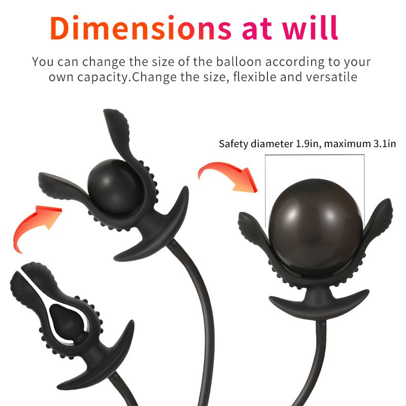 Soft Large Black Pump Up Air-filled Inflatable Dildo Butt Plug Anal Dilator Anus Massager Expandable Anal Plug