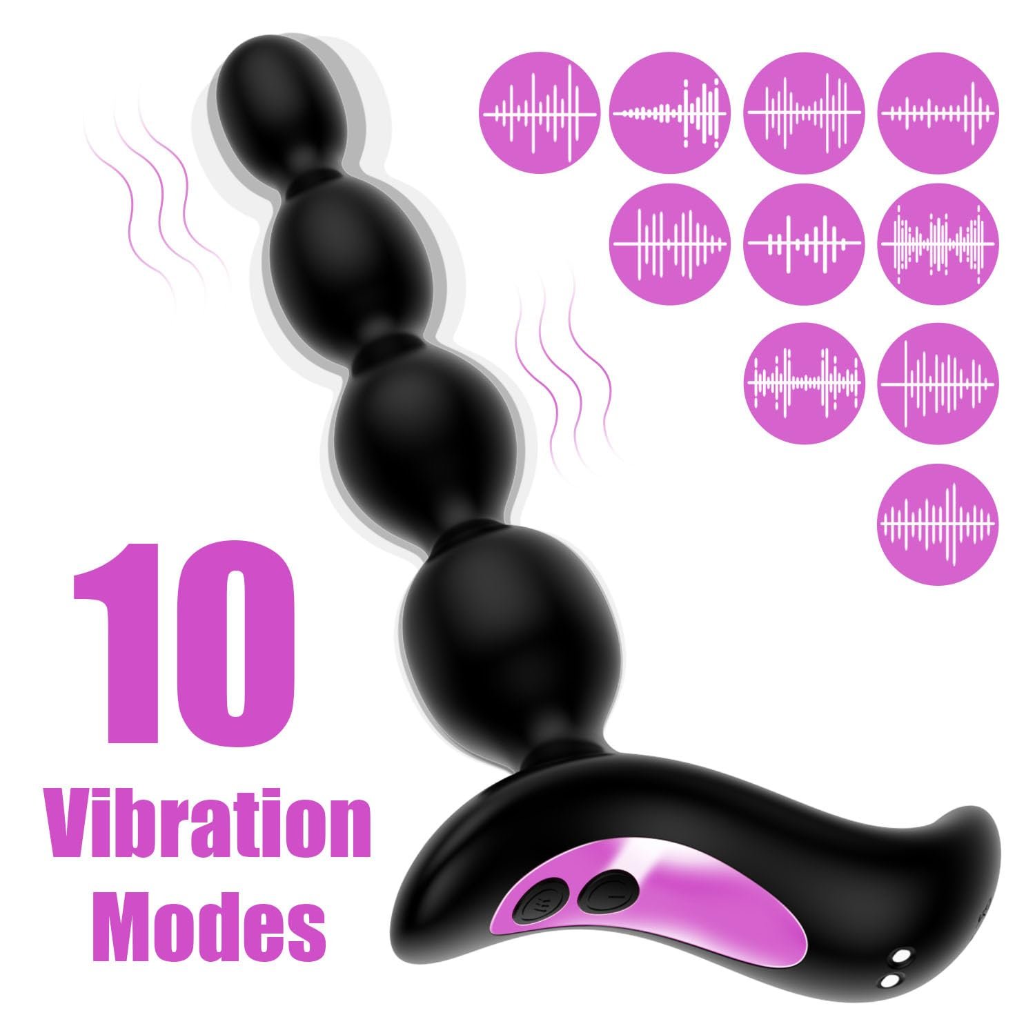 Male Prostate Massager Adult Sex Toys Anal Vaginal Beads Vibrator Silicone Vibrating G-Spot Anal Butt Plug for Men Women Female