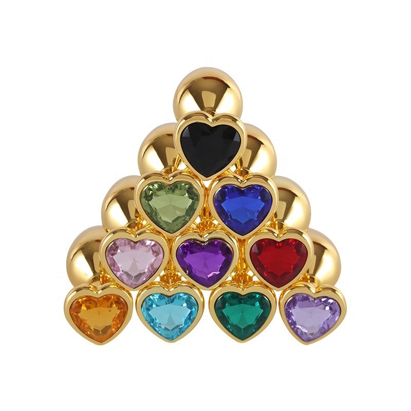 3 Sizes Hot sale anal sex toys golden heart shape anal plug adult products sex machine for couple men women