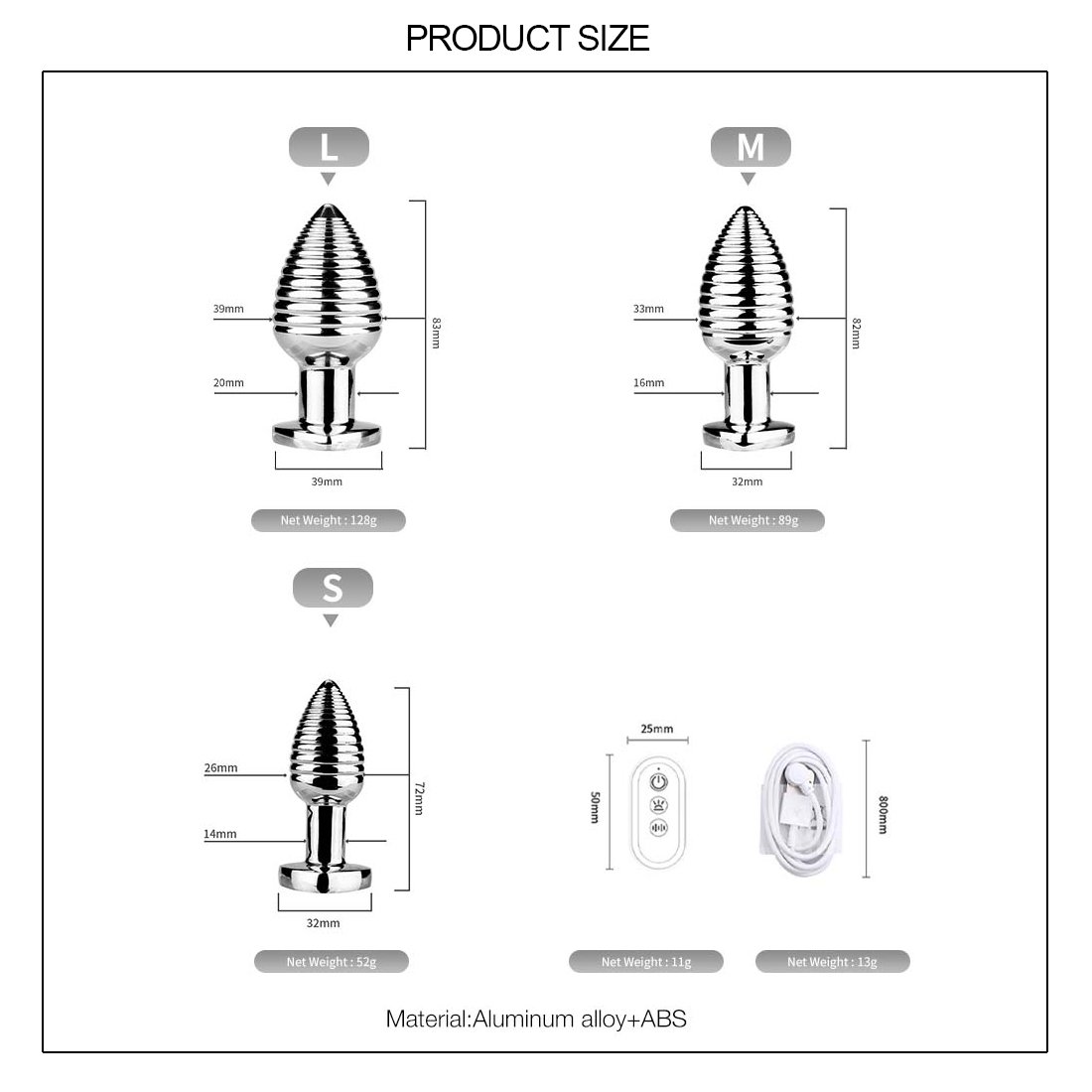 App-Controlled Adult Remote Glowing Butt Plug Heart Base Anal Plug Vibrator Metal Sex Toys for Women and Men