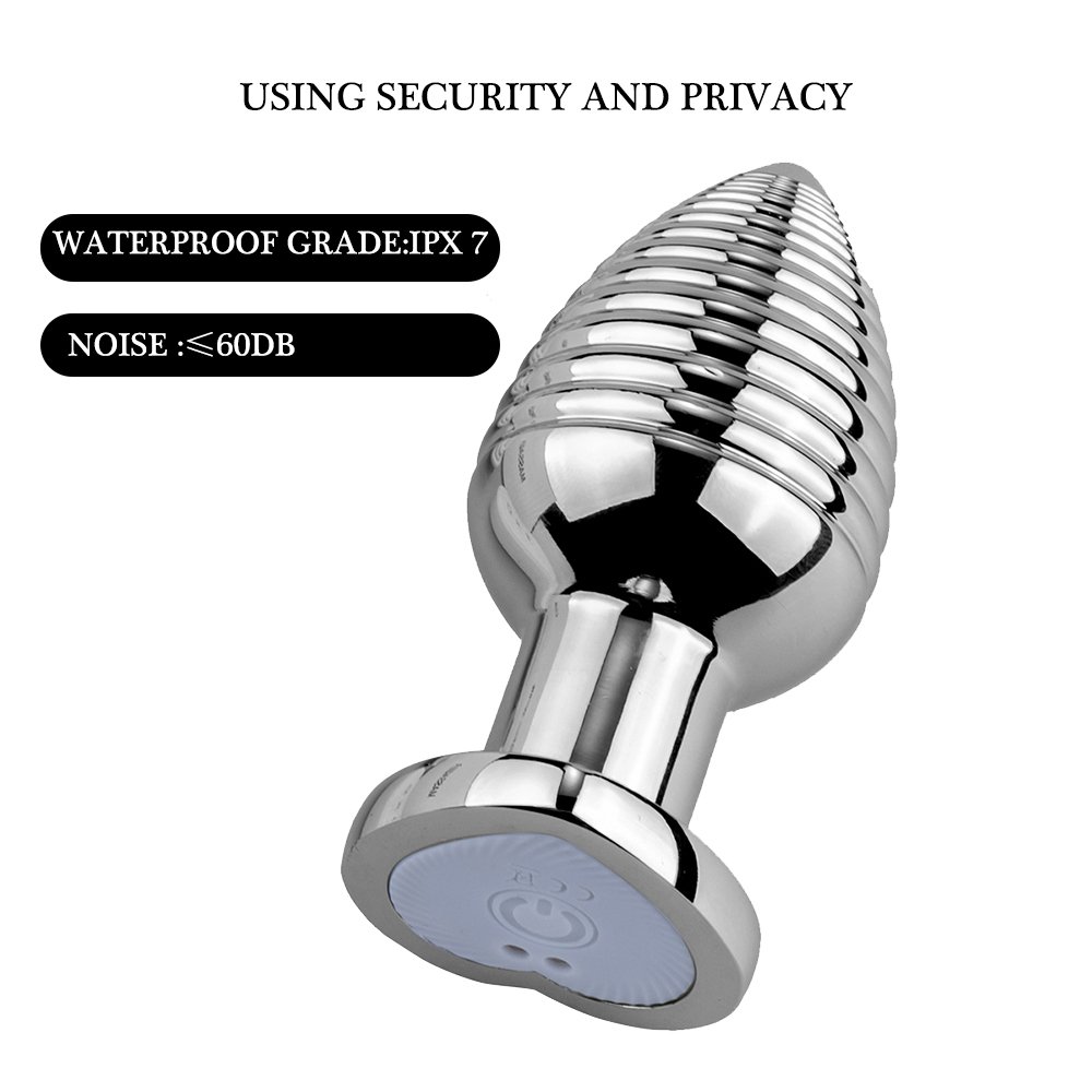 App-Controlled Adult Remote Glowing Butt Plug Heart Base Anal Plug Vibrator Metal Sex Toys for Women and Men