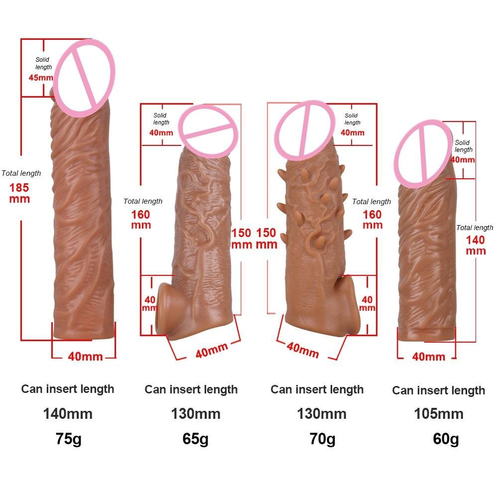 High Quality Remote Control Sex Toys For Men Silicone Male Penis Extender Vibrating Penis Reusable Tpe Dildos Condom