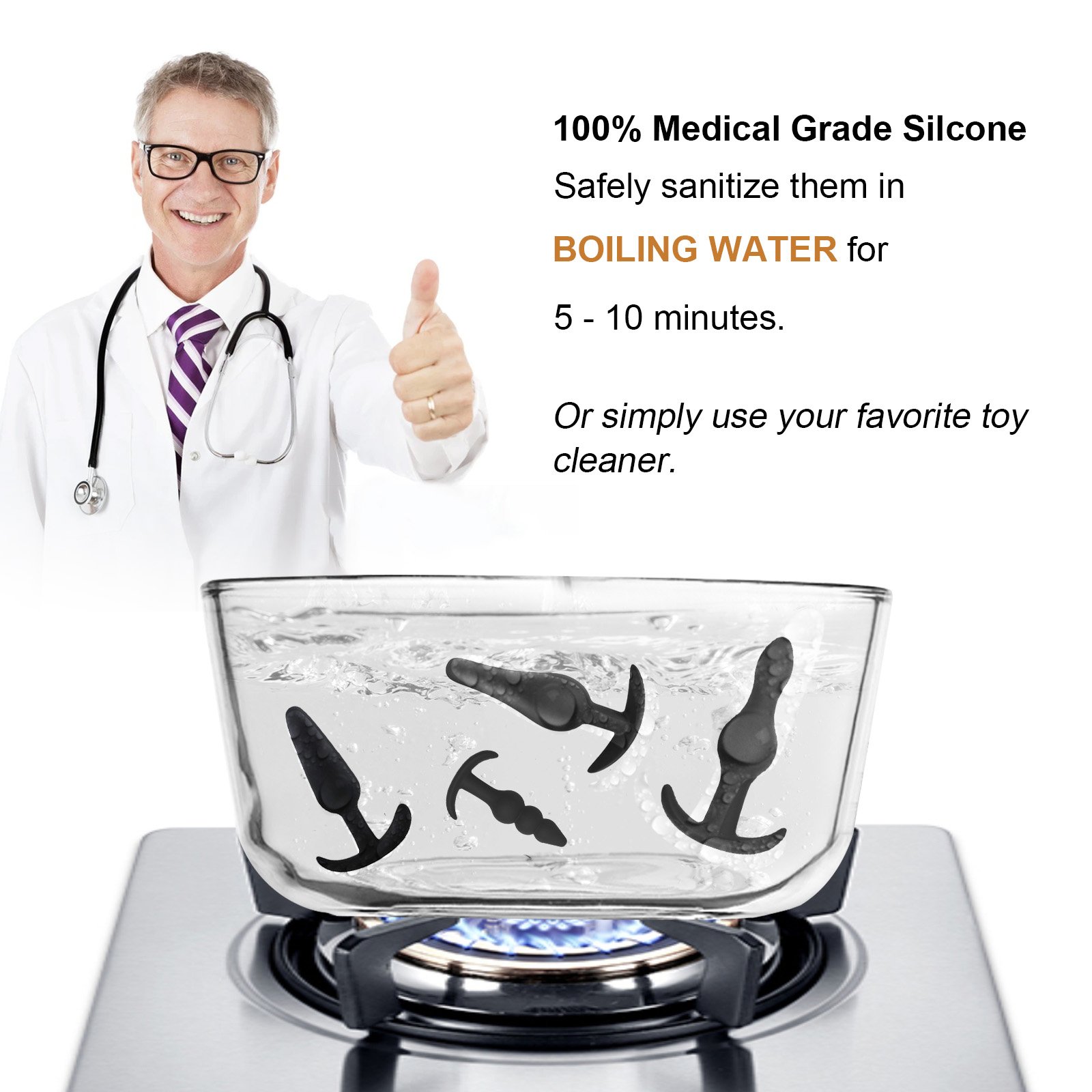Sexbey 2024 Explosive 4Pcs Silicone Anal Plug Male Female Gay Vagina Couple Sex Toys Mini Dildo Prostate Massager Anal Plug
