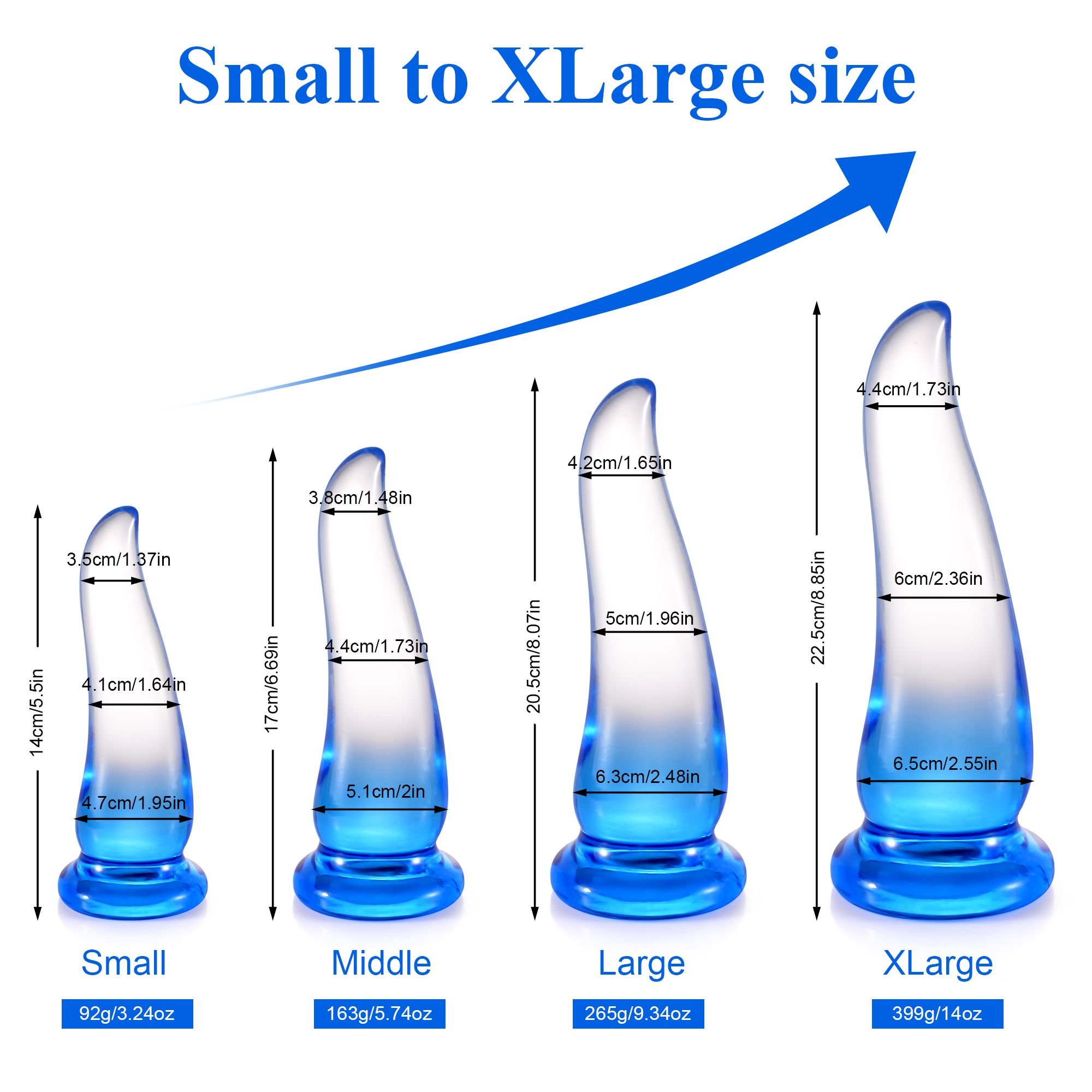14-22.5cm Mixed Color Clear+Blue S Dildo Anal Toys Anus Intercourse Butt Plug Sex Toy For Women Men Gay Lesbian Couple xxx Play