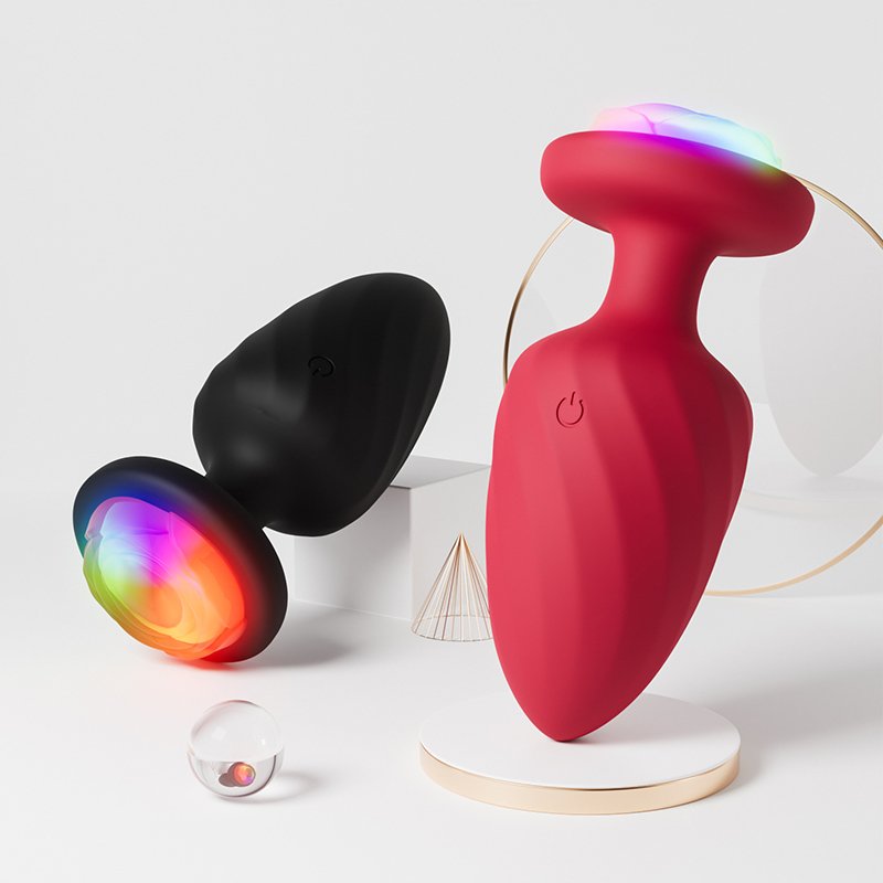 Remote Control 10 Vibration Levels Prostate Massager LED Light G-Spot Sex Toys Silicone Anal Plug for Men Women