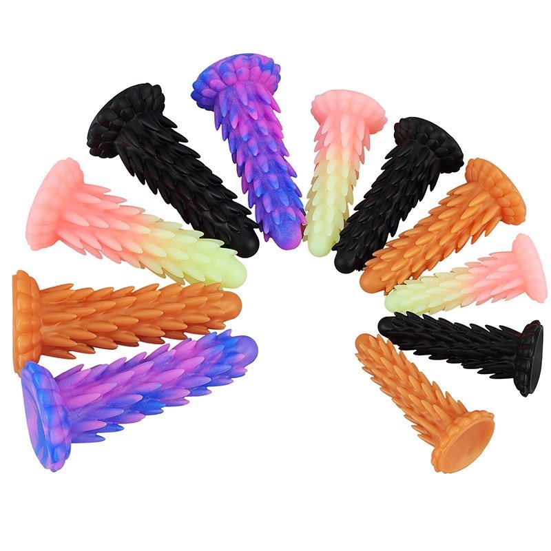 Women and Men's Masturbators Hedgehog Mixed Color Glowing Anal plug SM Toys Adult Silicone Vagina Anal Stimulation Dilation