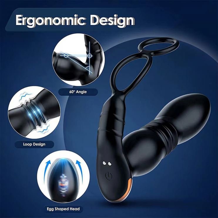GYF Massager Cock Ring Remote Control Anal Sex Toy Butt Plug G Spot Vibrator Adult Toy For Men