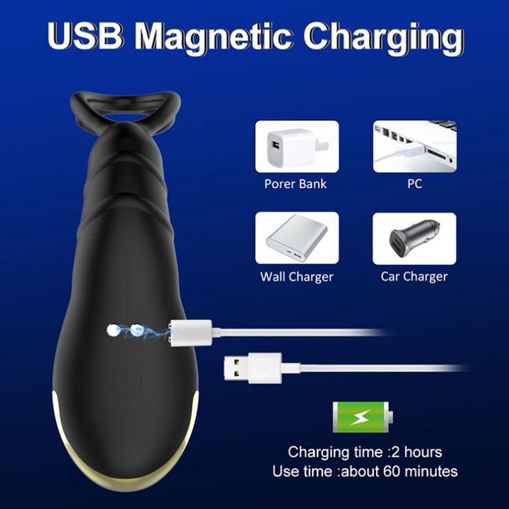 GYF Massager Cock Ring Remote Control Anal Sex Toy Butt Plug G Spot Vibrator Adult Toy For Men