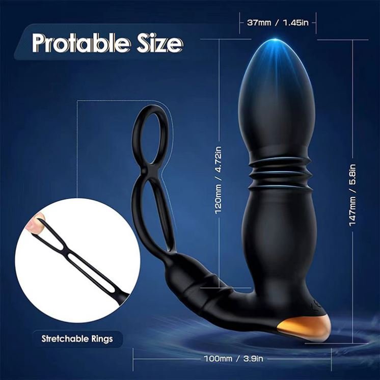 GYF Massager Cock Ring Remote Control Anal Sex Toy Butt Plug G Spot Vibrator Adult Toy For Men