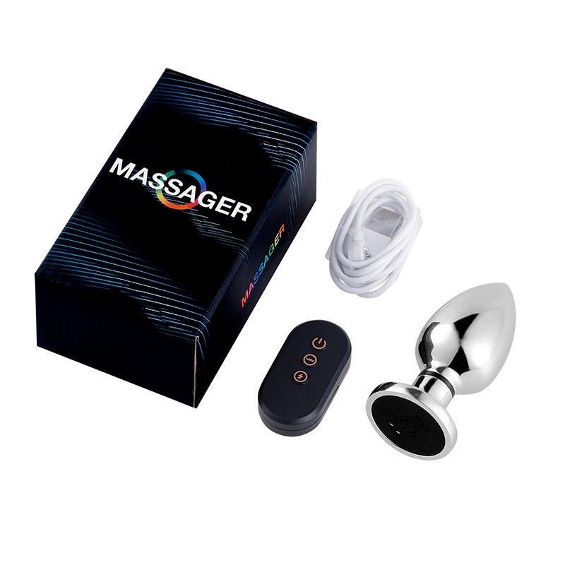 Aizhilian the lowest price in the whole network of Metal electric shocking and vibration anal plug sex toys for woman and men