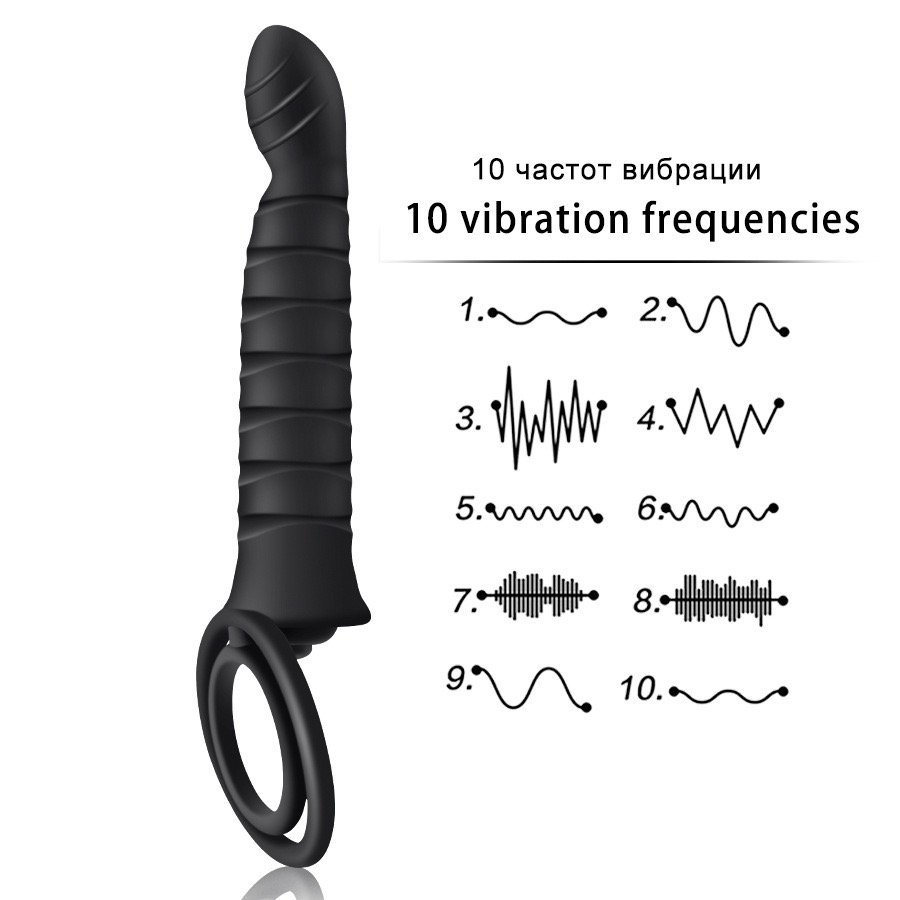 New Comfortable Double Ring Anal Plug Massager with Vibration Adult Couple Remote Vibrator Sex Toy for Sexy Games