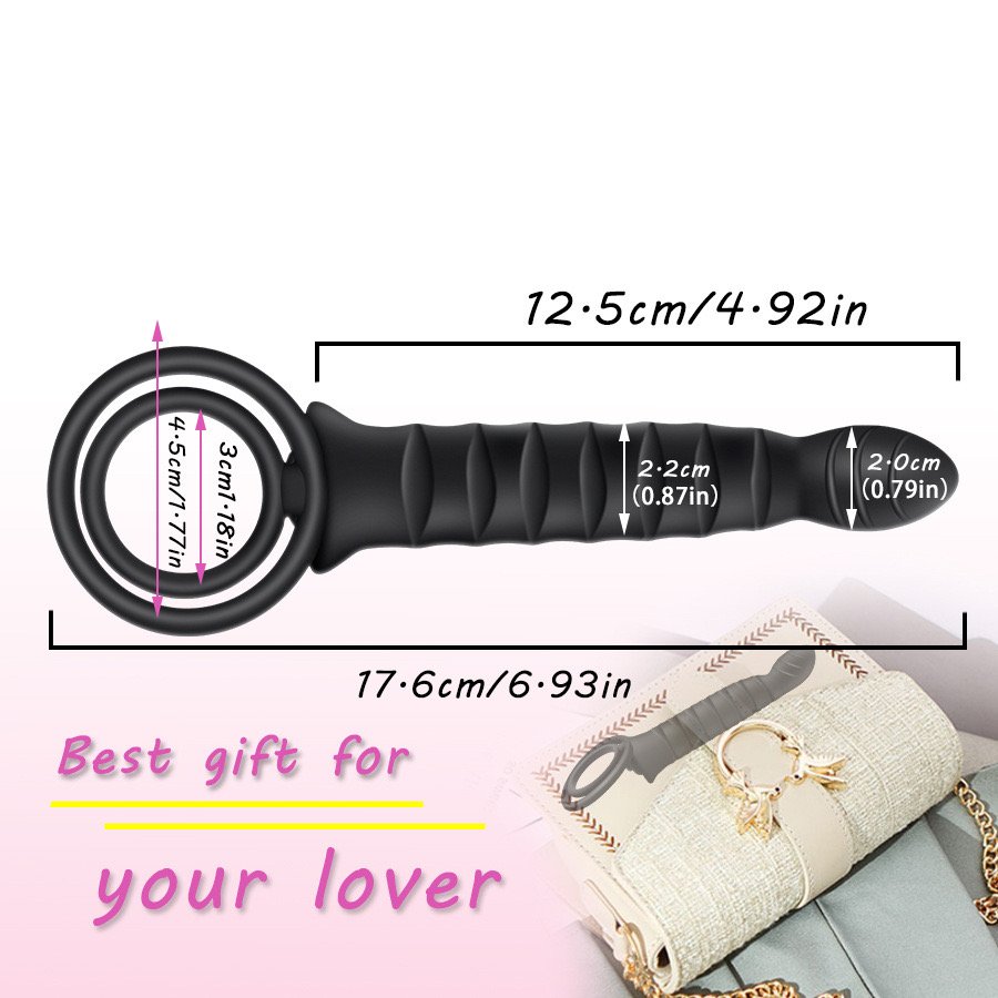 New Comfortable Double Ring Anal Plug Massager with Vibration Adult Couple Remote Vibrator Sex Toy for Sexy Games