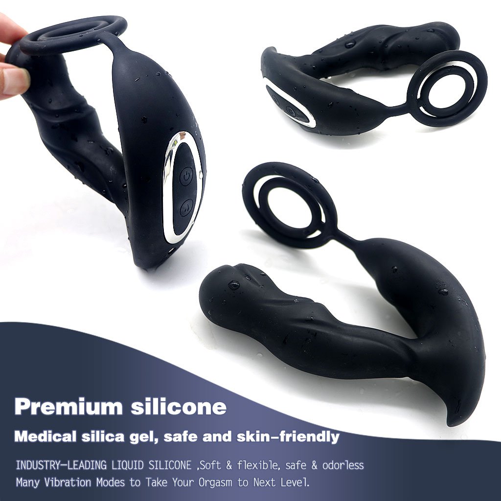 Sex Toys Tail Vibrator Electric Sex Toy For Men Penis Anal Plug Prostate Vibrator With Remote Control With Double Penis Ring