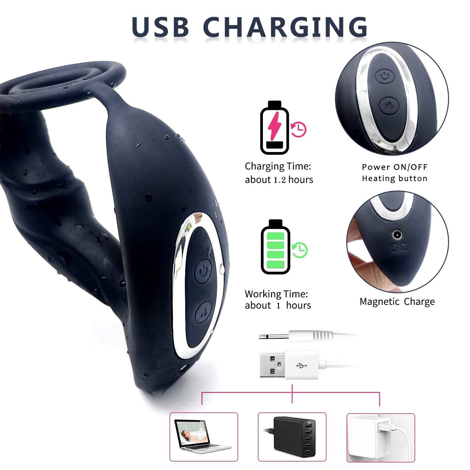 Sex Toys Tail Vibrator Electric Sex Toy For Men Penis Anal Plug Prostate Vibrator With Remote Control With Double Penis Ring