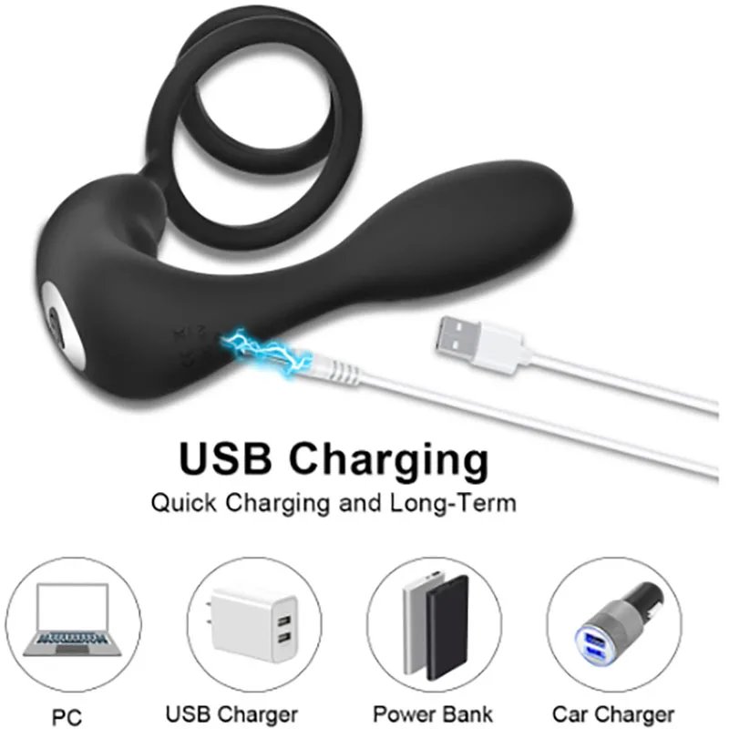 Wholesale Silicone Vibrating Anal Butt Plug Male G Spot Prostate Massager Vibrators Sex Toys For Men Masturbation