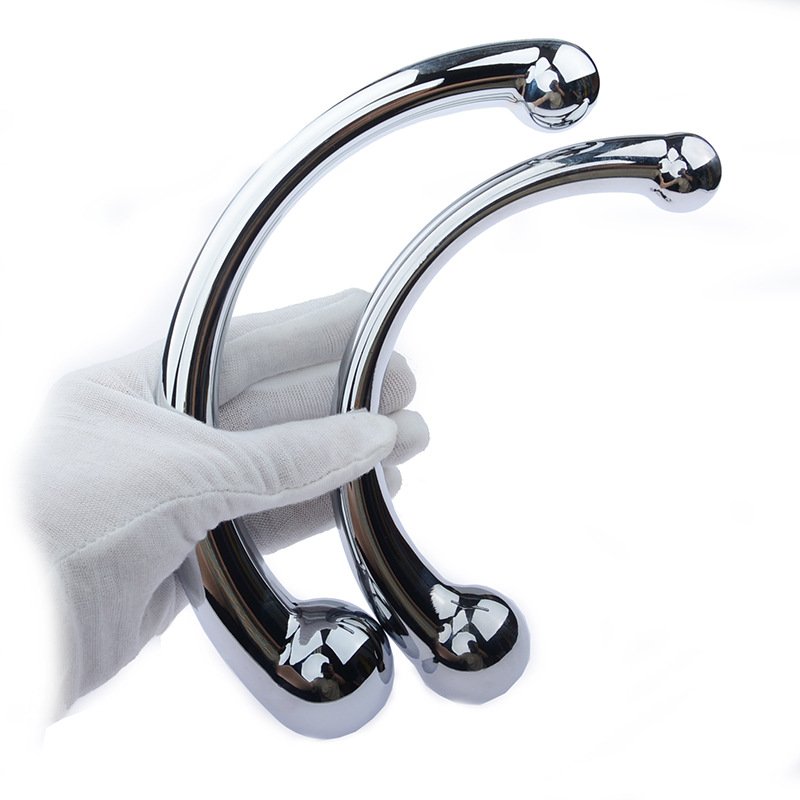 Double Ended Stainless Steel G Spot Wand Massage Stick Pure Metal Penis P-Spot Stimulator Anal Plug Dildo Sex Toy for Women Men%