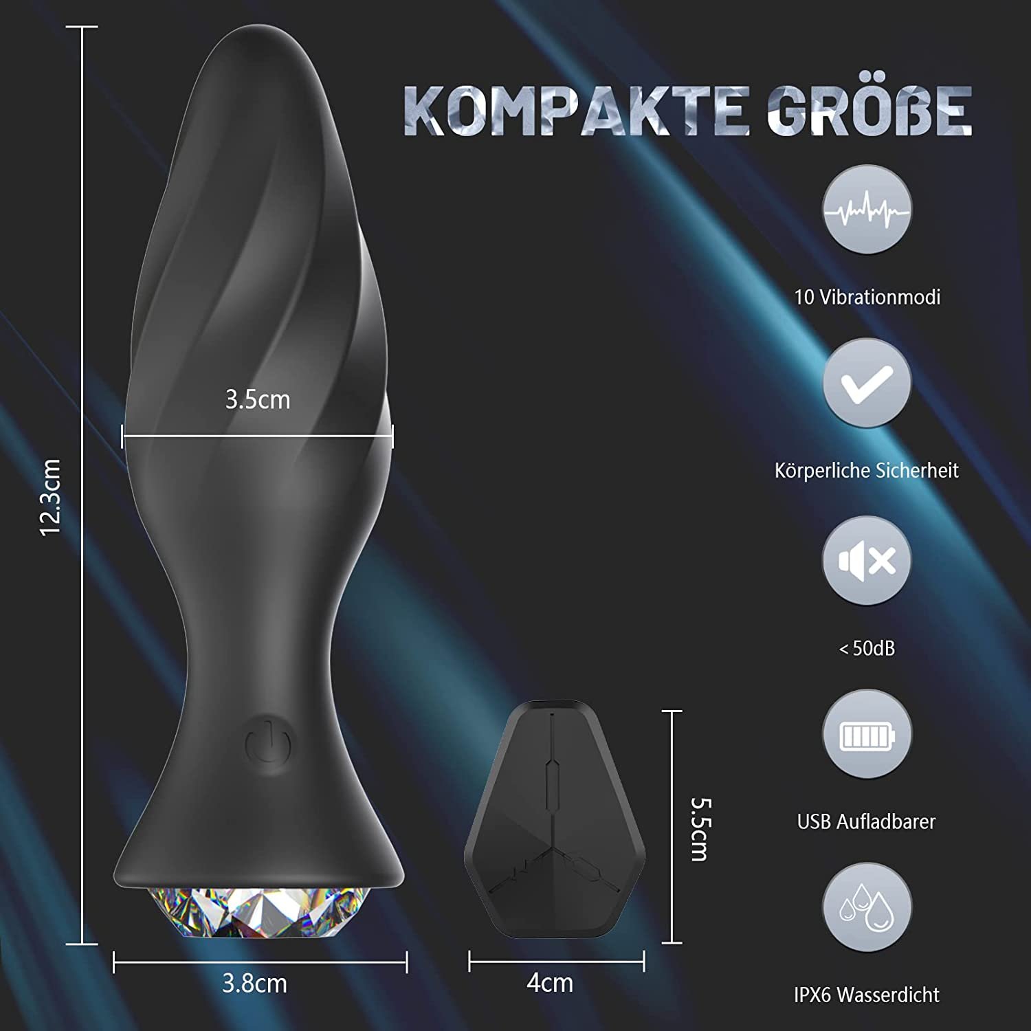 Hot sale Remote Control Luminous Vibrating Butt Plug APP Anal Plug Anal Beads Prostate Massager Jeweled Anal Vibrator