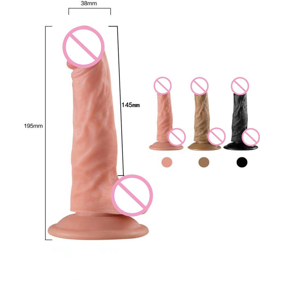 Realistic Deep Anal Dildo Massage Cheap Pussy Masturbation Black PVC Dildo Sex Toy For Women