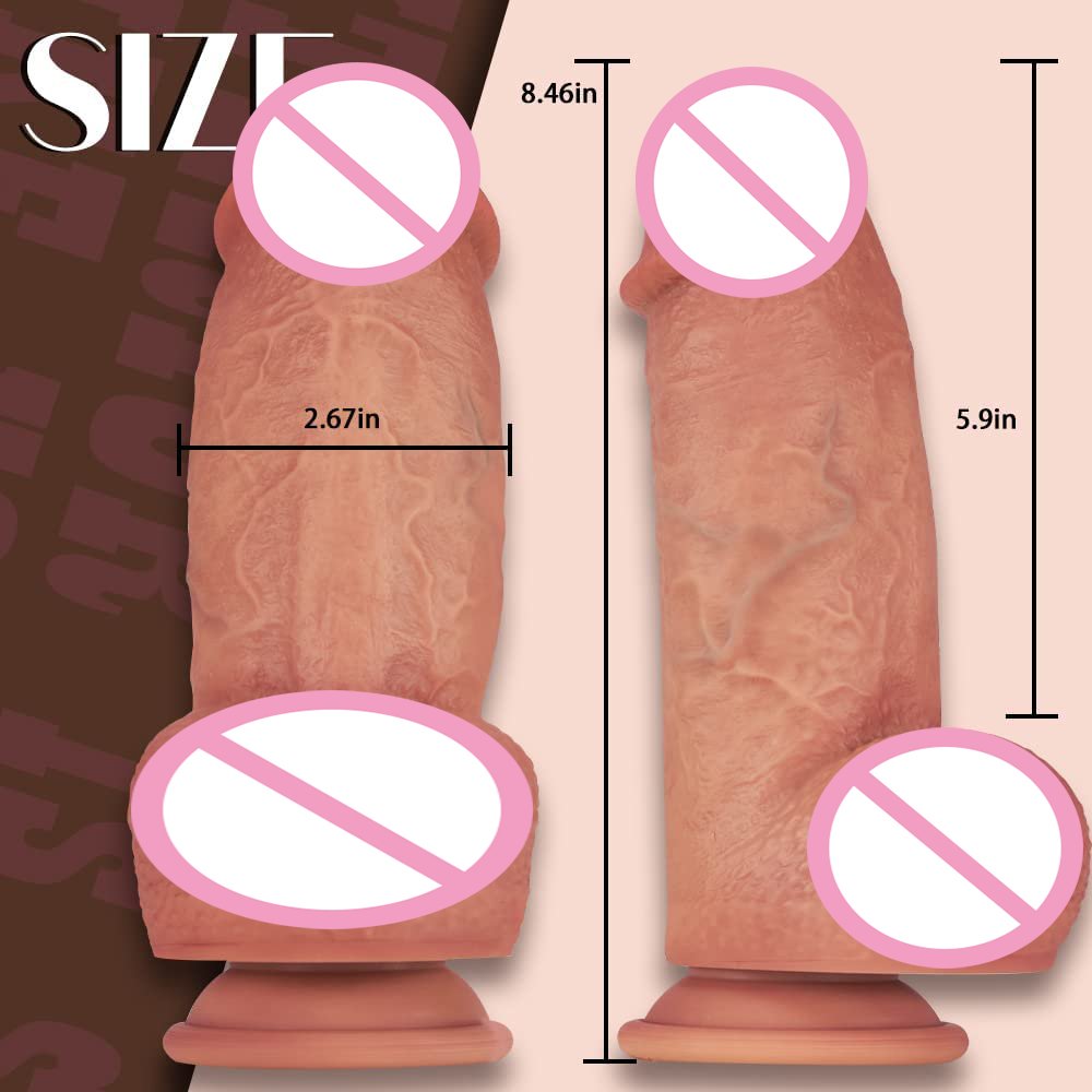 Hot 2.67'' Diameter Thick Huge Realistic Silicone Dildo with Strong Suction Cup G-spot Giant Dildo Anal Sex Toys for Women