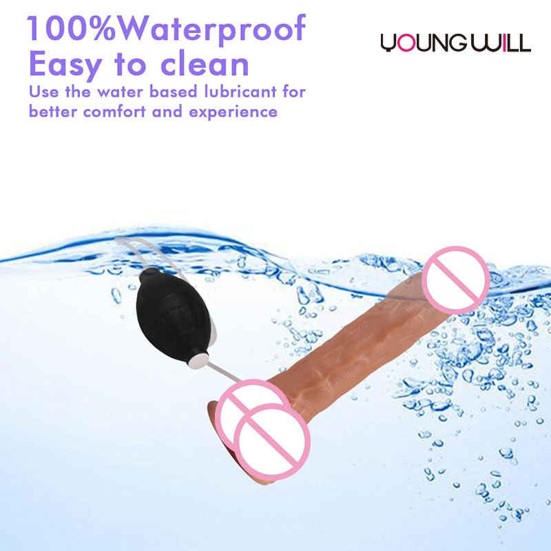 Realistic Water Spray Dildo with Suction Cup Penis Massage Anal Plug Adult Sex Toy for Women Men Couples