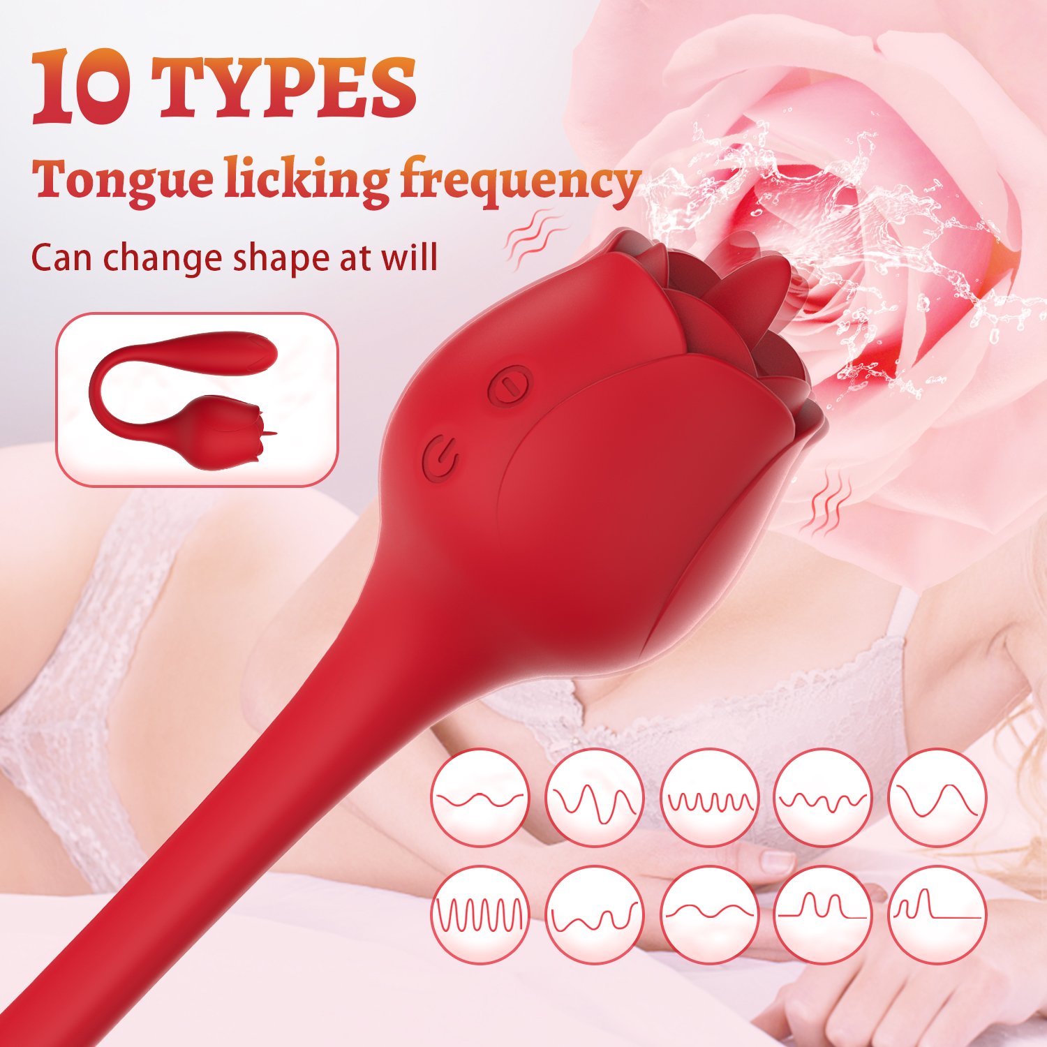Hot selling vibrator 10 tongue licking modes liquid silicone pretty love vibrator sex toy anal vibrator for woman