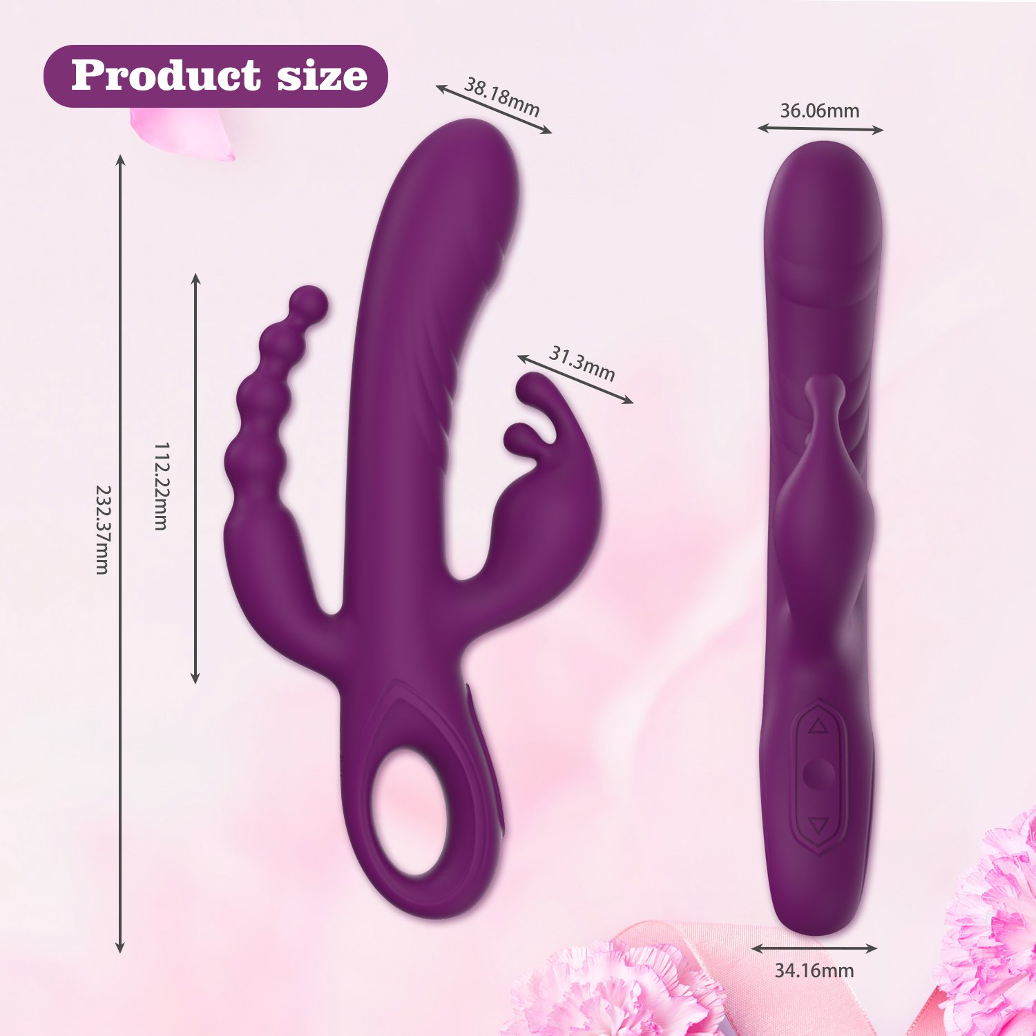 Adult Shop Wholesale Rabbit Vibrator Women Sex Toy with Anal Plug Silicone for Dildo Massager Masturbator