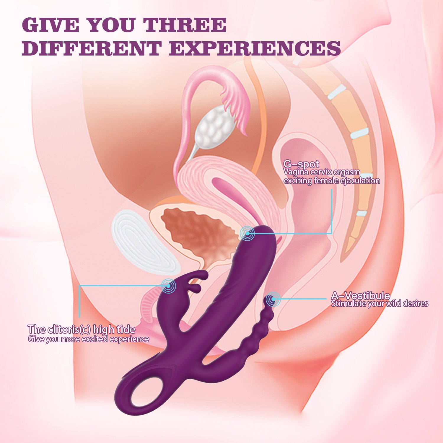 Adult Shop Wholesale Rabbit Vibrator Women Sex Toy with Anal Plug Silicone for Dildo Massager Masturbator