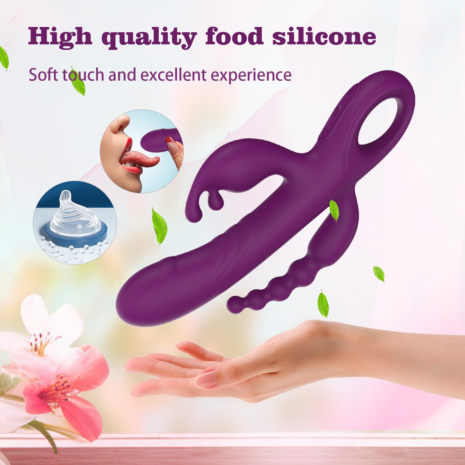 Adult Shop Wholesale Rabbit Vibrator Women Sex Toy with Anal Plug Silicone for Dildo Massager Masturbator