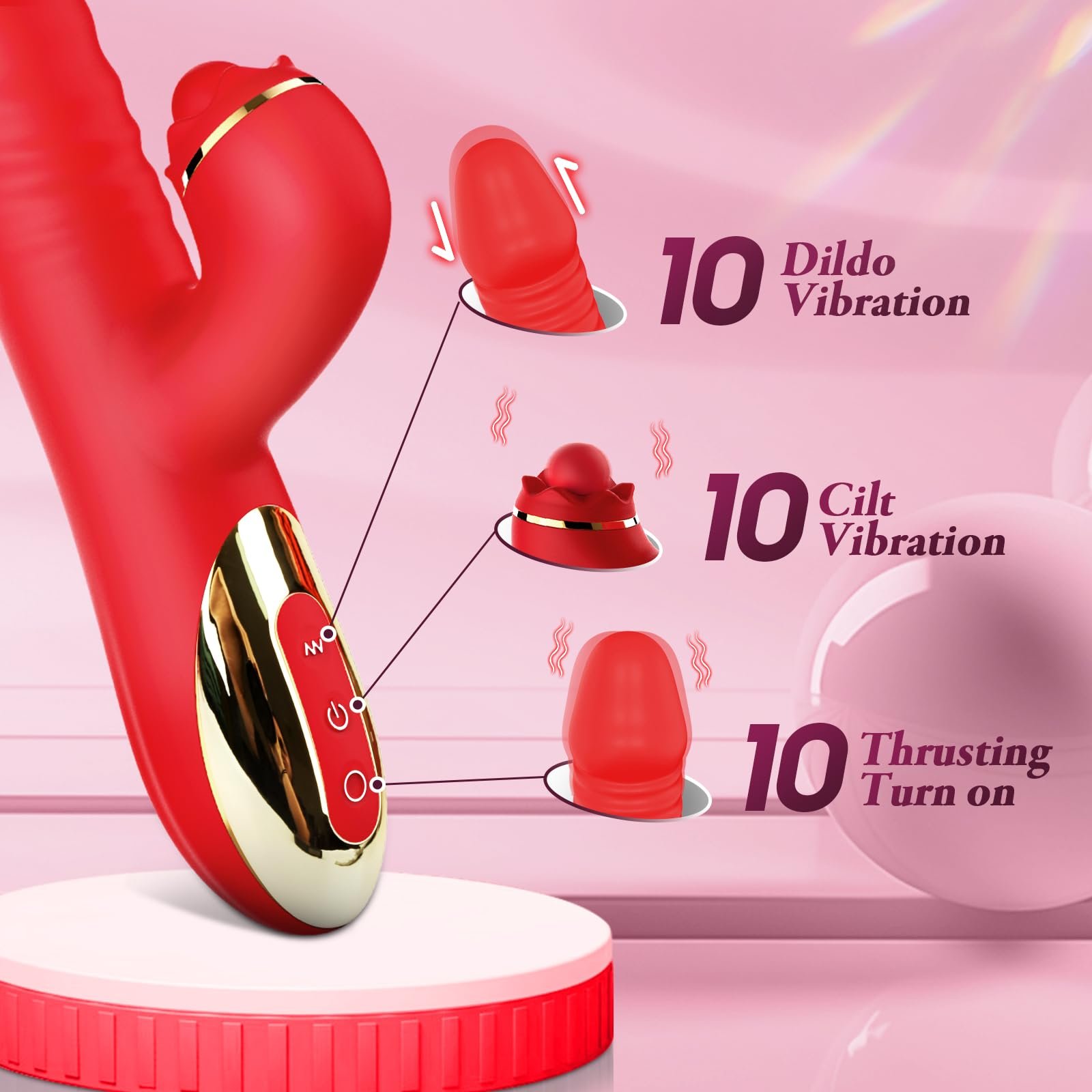 AIZHILAN Adult sex toy wholesale shop of Liquid bat-type retractable swing and vibration 2-in-1 vibrator with APP control