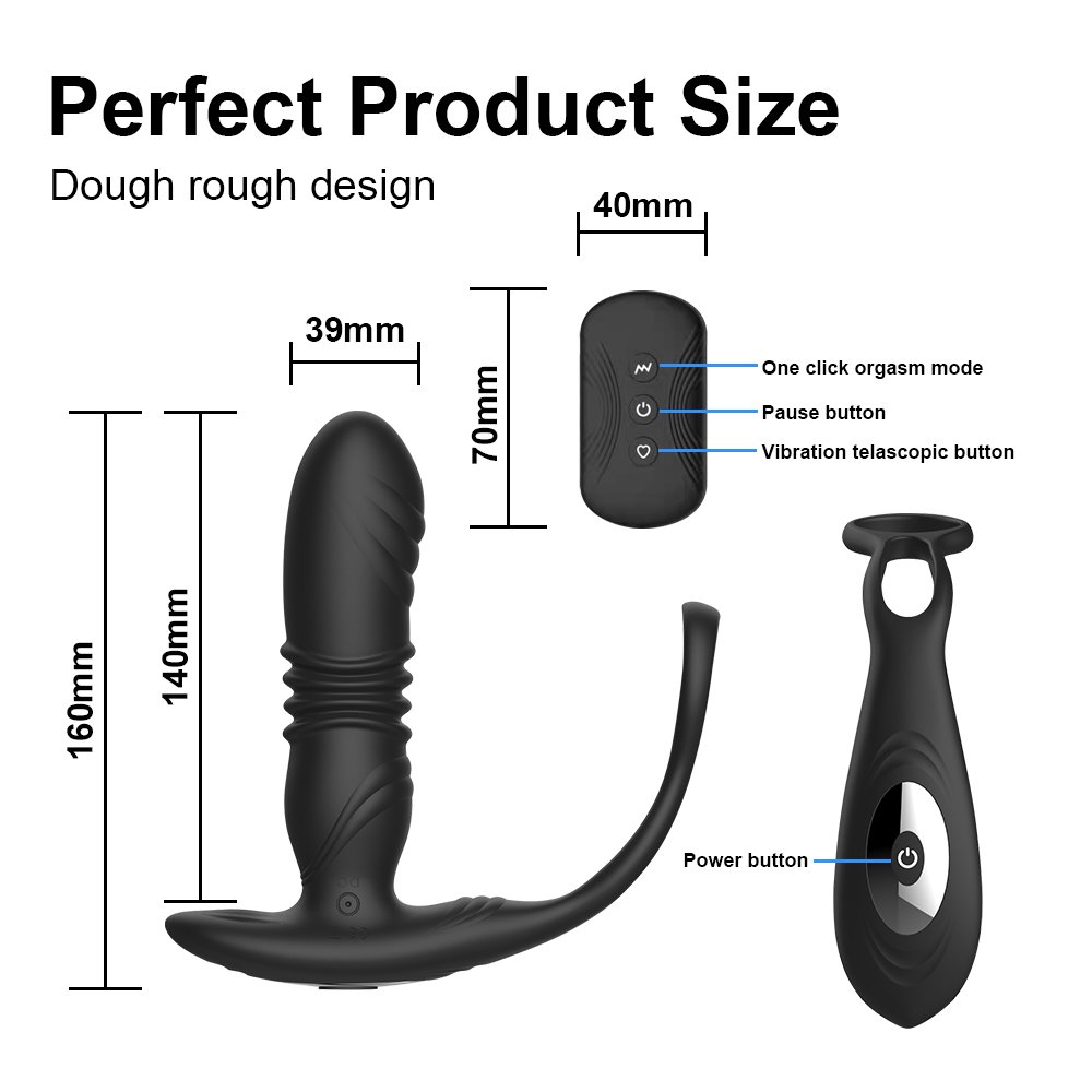 Remote Control Electric Thrusting Anal Vibrator Prostate Massager Men's Sex Toys Anal Plug Funny Adult Toys