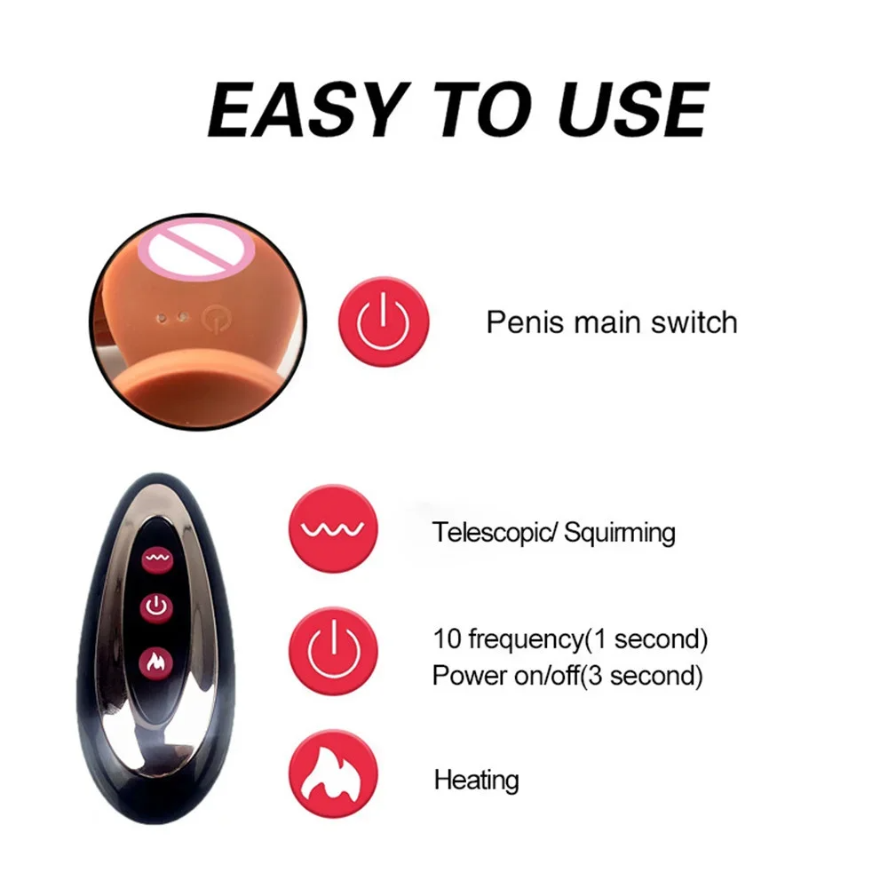 Realistic Dildo Vibrator Heating Thrusting G Spot Anal Stimulator Silicone Dildos Suction Cup Huge Penis Sex Toys for Women Man