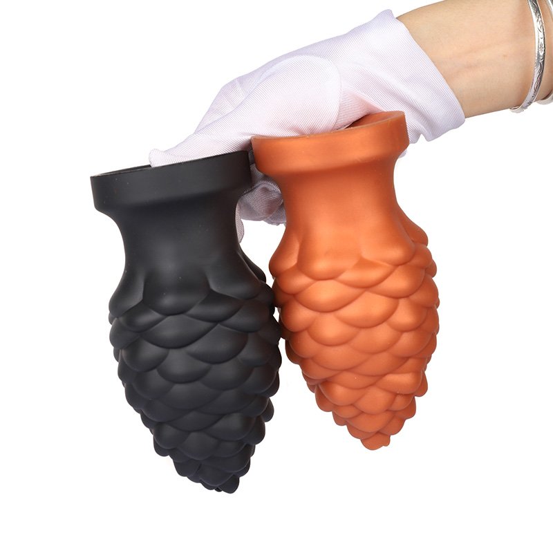Short Silicone Pinecone Butt Plug Fish Scale Anal Plug