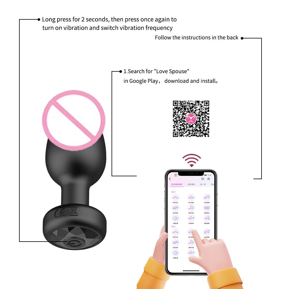 Hot Sale Anal Plug Vibrator Remote Control Butt Plug Wireless Anal Toys For Men Women Gay W24-289