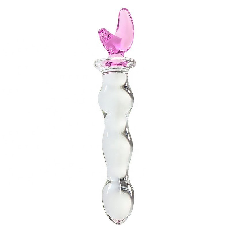 Cute hot sale sex toy crystal glass anal butt plug for adult fun and body massage, High quality cheap glass dildo glass anal toy