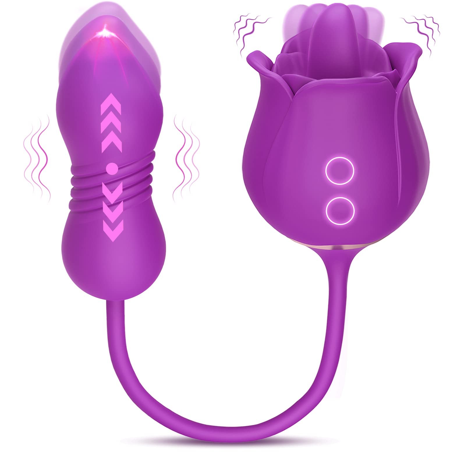 Aizhilian 3 in 1 Rose-style sucking and stretchable toe vibrator is selling directly by factory toys for adults
